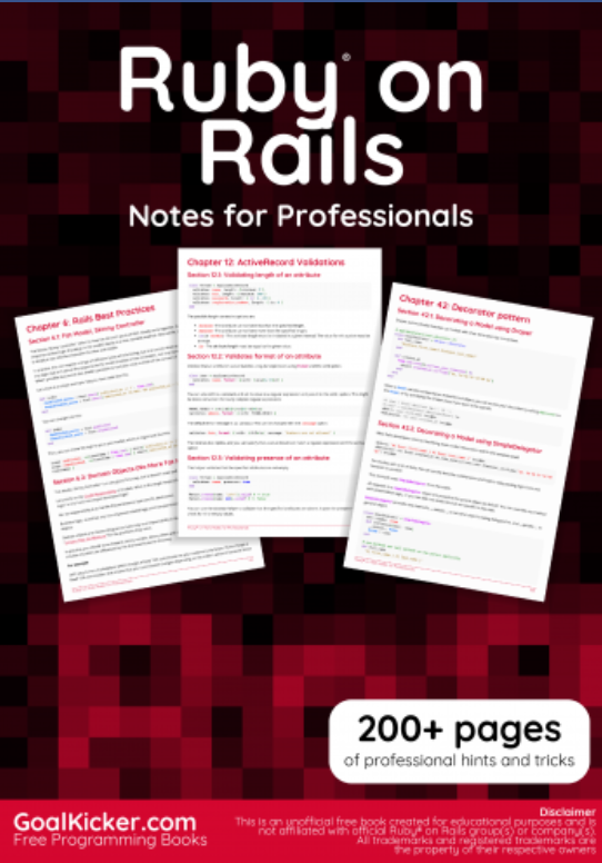 Ruby on Rails Notes for Professionals